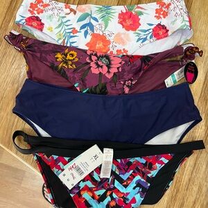 NWT! Floral and Patterned Bikini Bottoms Set